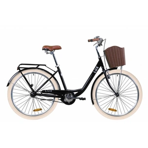 Велосипед Дорожник 26" LUX рама-17" St 2020 антрацитовий, багажник + кошик (OPS-D-26-097) зображення 1