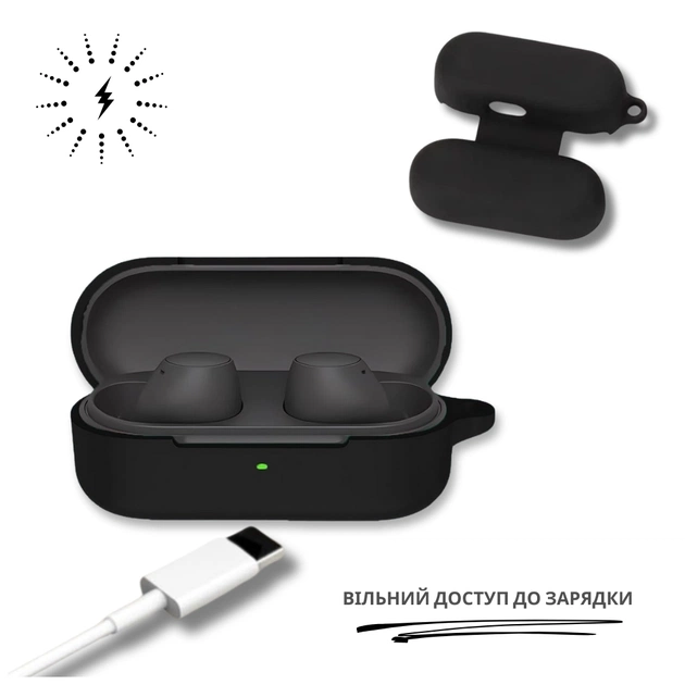 Чохол для навушників BeCover для Sony WF-C510 Black (714839) - picture 4