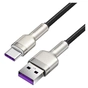 Дата кабель USB 3.1 AM to USB-C 0.25m 6.0A 66W Cafule Series Metal Black Baseus (CAKF000001) - зменшене зображення 2
