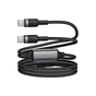 Дата кабель USB-C to 2xUSB-C 1.2m 100W nylon black Acefast (6974316285120) - зменшене зображення 4