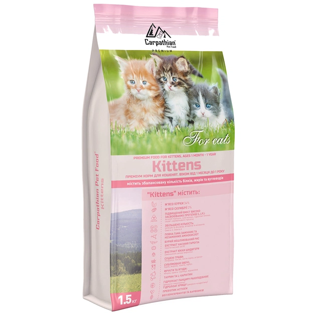 Сухий корм для кішок Carpathian Pet Food Kittens 1.5 кг (4820111140916) - зображення 1