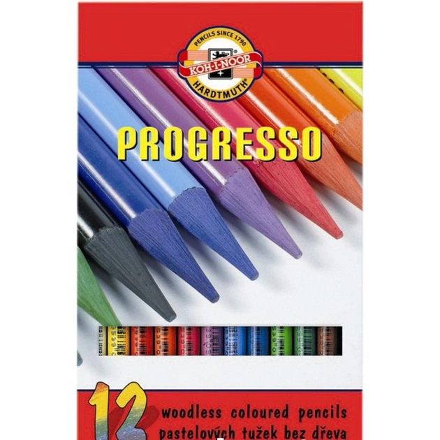 Карандаши цветные Koh-i-Noor Progresso бездревесные 12 цветов (875601) - изображение 1