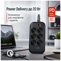 Мережевий фільтр живлення ColorWay CW-CHE64PDB 6 роз, 4USB (CW-CHE64PDB) - зменшене зображення 8