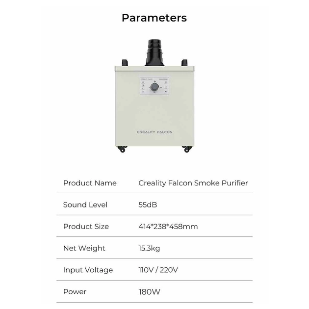 Фільтр для 3D-принтера Creality Falcon Smoke Purifier EU YW200 (4008060112) - зображення 9