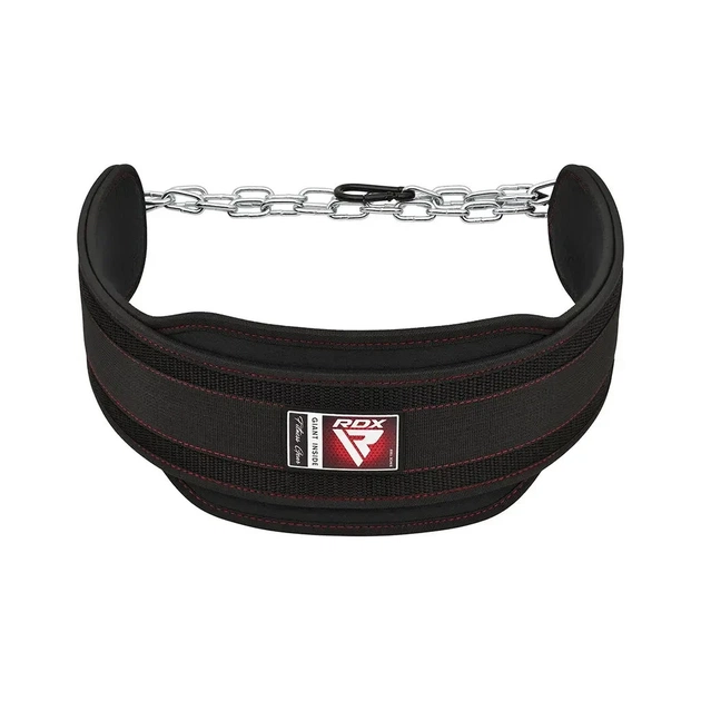 Обважнювач RDX Пояс з ланцюгом T7 Pro Dipping Belt 2 Layer неопреновий Black (WDB-T7B) - picture 1