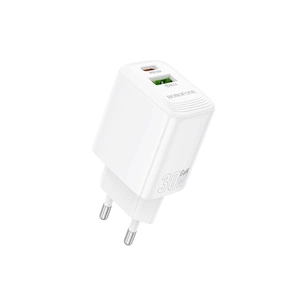 Зарядний пристрій BOROFONE BN29 Fuente 1xUSB-C PD30W + 1xUSB QC3.0 White (6941991120329) зображення 1