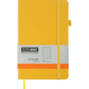 Книга записная Buromax Etalon 125x195 мм 96 листов в линию обложка из искусственной кожи Желтая (BM.291260-08) изображение 1