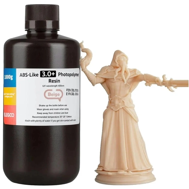 Фотополимерная смола ELEGOO Resin, ABS-like 3.0 plus 1кг, beige (50.103.0209) - изображение 1