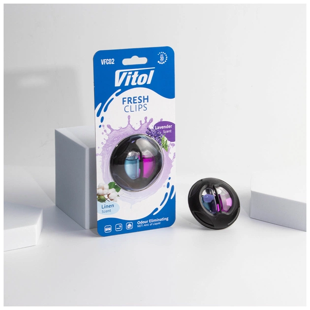 Ароматизатор для автомобіля VITOL Fresh Clips Linen +Lavender (VFC02) - picture 5