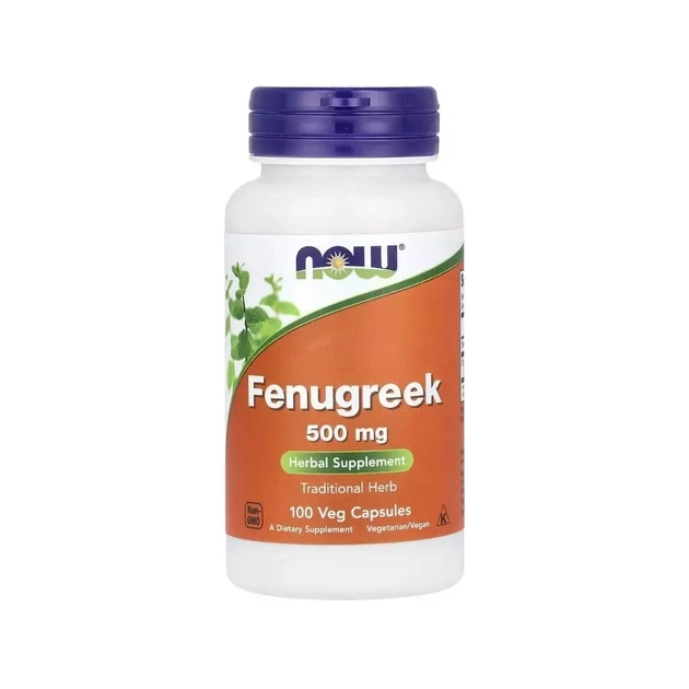 Травы Now Foods Пажитник, 500 мг, Fenugreek, 100 вегетарианских капсул (NOW-04677) - изображение 1