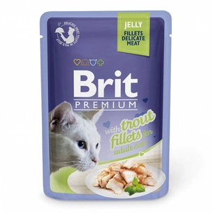 Вологий корм для кішок Brit Premium Cat 85 г (філе форелі в желе) (8595602518494) зображення 1