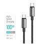 Дата кабель USB-C to USB-C 2.0m 5A 100W zinc alloy braided black ColorWay (CW-CBPDCC099-BK) - уменьшенное изображение 4