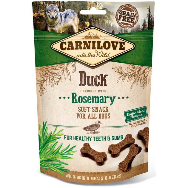 Ласощі для собак Carnilove Semi Moist з качкою і розмарином 200 г (8595602527311) - зображення 1