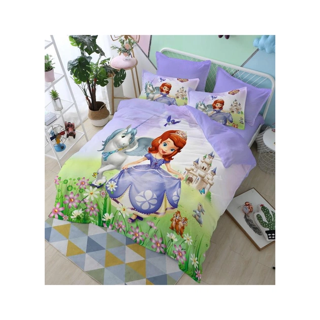 Постільна білизна ШЕМ Royal Satin Фіолетова принцеса підліткова 150 х 215 (1,5 RS Kids_фіолетова принцеса) - зображення 1