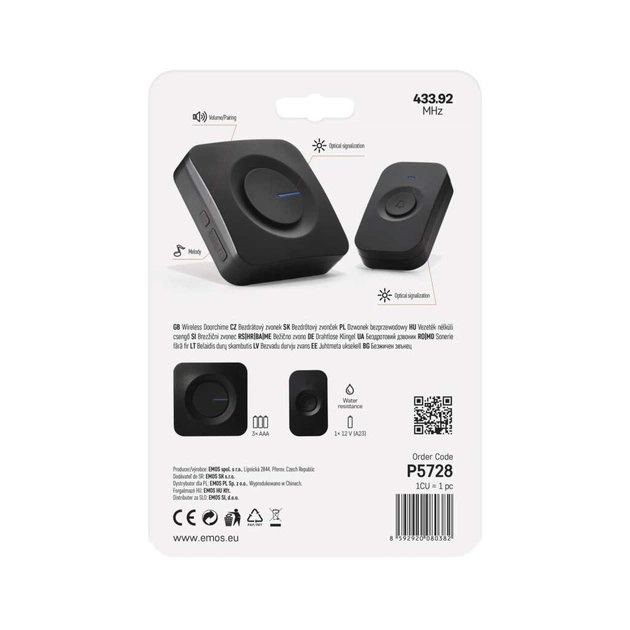 Дверний дзвінок EMOS бездротовий P5728 з кнопкою (P5728) - picture 10