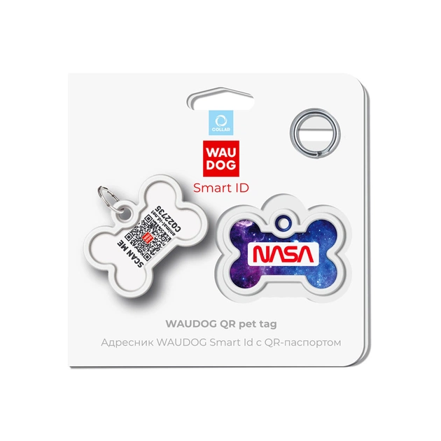 Адресник для тварин WAUDOG Smart ID з QR паспортом "NASA21", кістка 40х28 мм (0640-0148) - picture 5