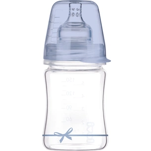 Пляшечка для годування Lovi Diamond Glass Baby Shower скляна 150 мл Блакитна (74/104boy) зображення 1