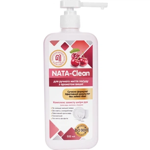 Засіб для ручного миття посуду Nata Group Nata-Clean З ароматом вишні 500 мл (4823112600984) зображення 1