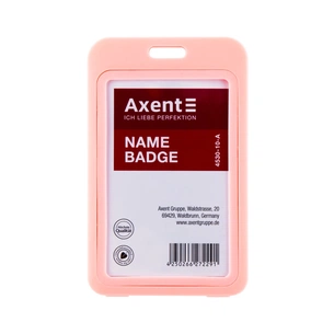 Бейдж Axent вертикальний, PP, 50х85мм, рожевий (4530-10-A) зображення 1