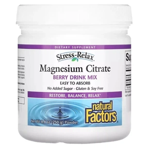 Мінерали Natural Factors Магній цитрат у порошку, смак ягід, Stress-Relax, Magnesium Citrate, 25 (NFS-03540) зображення 1