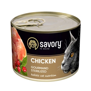 Вологий корм для кішок Savory Cat Can Adult Sterilised курка 200 г (4820232630754) зображення 1