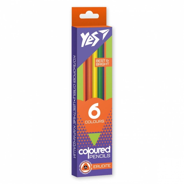 Олівці кольорові Yes Erudite 6 кол. (290641) - зображення 1