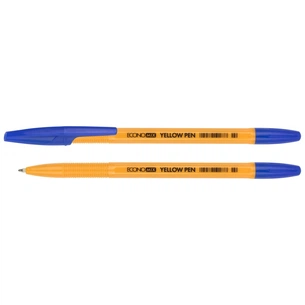 Ручка кулькова Economix YELLOW PEN 0,5 мм. Корпус жовтий, пише синім (E10187-02) зображення 1
