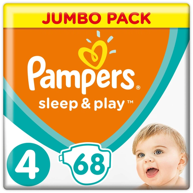 Підгузки Pampers Sleep & Play Maxi Розмір 4 (9-14 кг), 68 шт (4015400203551) - зображення 1