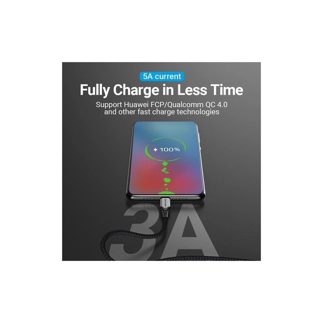 Дата кабель USB-C to USB-C 2.0m 5A aluminum gray Vention (TAEHH) - зображення 6