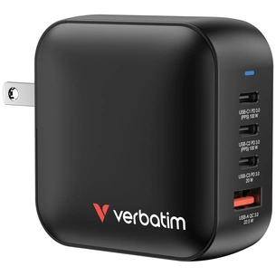 Зарядний пристрій Verbatim MiniGaN 100 W 4 ports (3xUSB-C/1xUSB-A) (32231) зображення 1