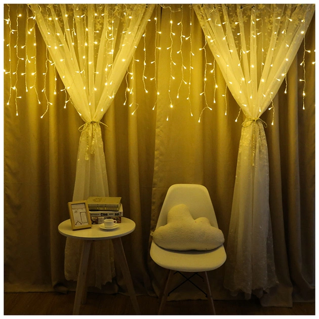 Гірлянда ColorWay Бахрома 3 м x 0.6 м 100 Led IP20 теплий колір USB (CW-GF-100L36UWW) - picture 11