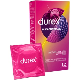 Презервативи Durex Pleasuremax з силіконовою змазкою з ребрами та крапками 12 шт. (5038483204016) изображение 1