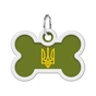 Адресник для тварин WAUDOG Smart ID з QR паспортом "Тризуб олива", кістка 40х28 мм (231-4032) - зменшене зображення 2