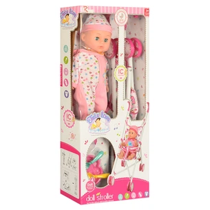 Коляска для ляльок A-Toys тростинка з пупсом, аксесуари (81863) зображення 1