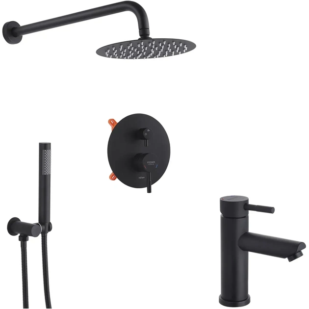 Душовий гарнітур Kroner Edelstahl Klassisch-SCH082 + змішувач Edelstahl Klassisch-SCH010 (CVS30163) - picture 1