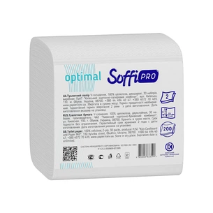 Туалетний папір SoffiPRO Optimal V-складання 2 шари 200 шт. (4820003835333) зображення 1