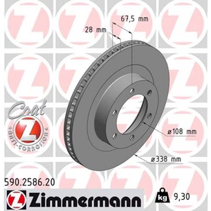 Гальмівний диск ZIMMERMANN 590.2586.20 зображення 1