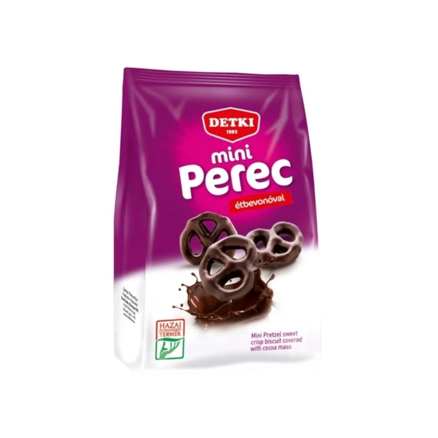Дитяче печиво Detki Mini Pretze Крендель глазурований у шоколаді 160 г (5997380351943) - изображение 1