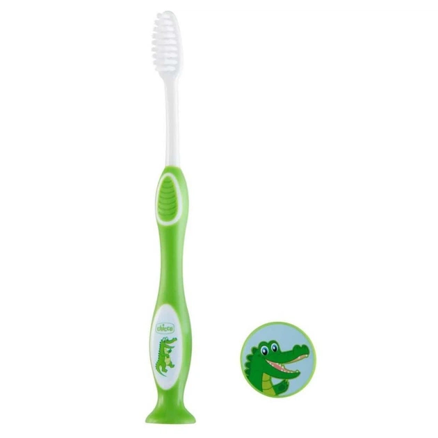 Дитяча зубна щітка Chicco Зелена (2900990799879) (09079.20.20) - изображение 1