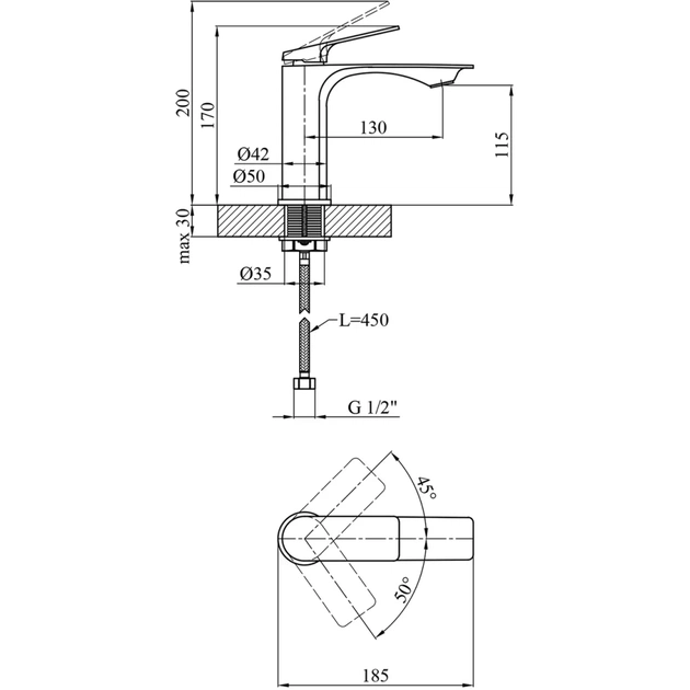 Душовий гарнітур Kroner Graz-GRP063 + змішувач Graz-GRP010 (CVS30162) - picture 12