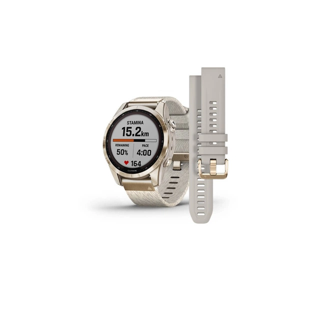 Смарт-годинник Garmin fenix 7S, Sapph Sol, Cream Gold Ti w/ Cream Nylon, GPS (010-02539-39) - изображение 1