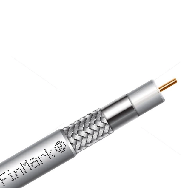 Кабель телевізійний FinMark RG-690, CU, double shielding, 100м (F690BVcu-WB_100_white) - зображення 1