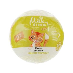 Бомбочка для ванни Milky Dream Kids Жовта кішечка 100 г (4820205301704) изображение 1