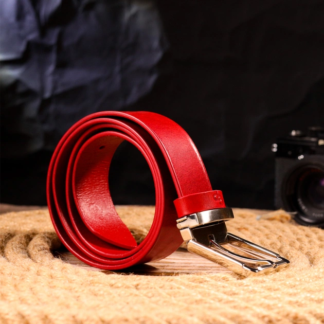 Ремінь Grande Pelle Жіночий з натуральної шкіри Червоний (21456) - зображення 8