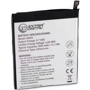 Акумуляторна батарея Extradigital Xiaomi Mi Note Pro (BM34) 3000 mAh (BMX6442) зображення 1