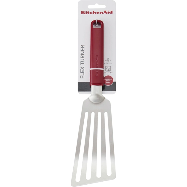 Лопатка кухонная KitchenAid Classic з прорізами 31,5 см червоний (KHA024OHEREG) - изображение 3