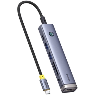 Концентратор Baseus USB-C 7-Port HDMI 4K60Hz + 2xUSB 3.0 + PD + SD/TF 3.0 + 3.5mm gray (B00052803811-02) зображення 1