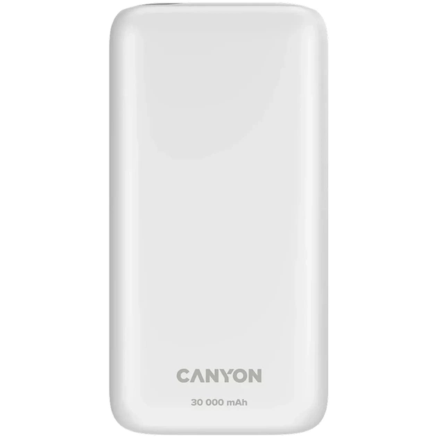 Батарея універсальна Canyon PB-301 30000mAh PD/20W, QC/3.0 (CNE-CPB301W) - зображення 1