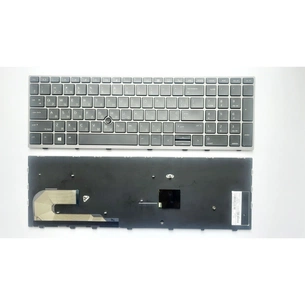 Клавіатура ноутбука HP EliteBook 850 G5, 755 G5, ZBook 15u G5 чорна з сірою рамкою та ТП UA (A46199) зображення 1