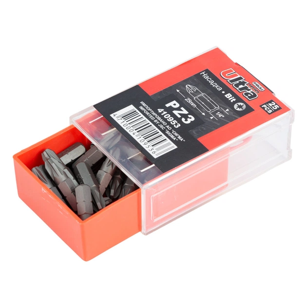 Набір біт Ultra PZ3x25мм 1/4" 25шт S2 (4010602) - picture 5